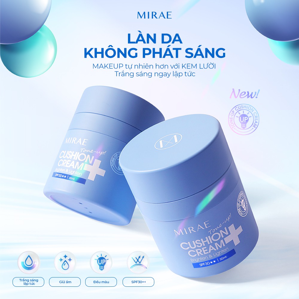 Kem lười Mirae giúp da trắng sáng dưỡng ẩm che mờ khuyết điểm MIREA CICA PLUS CUSHION CREAM 30ml/hũ