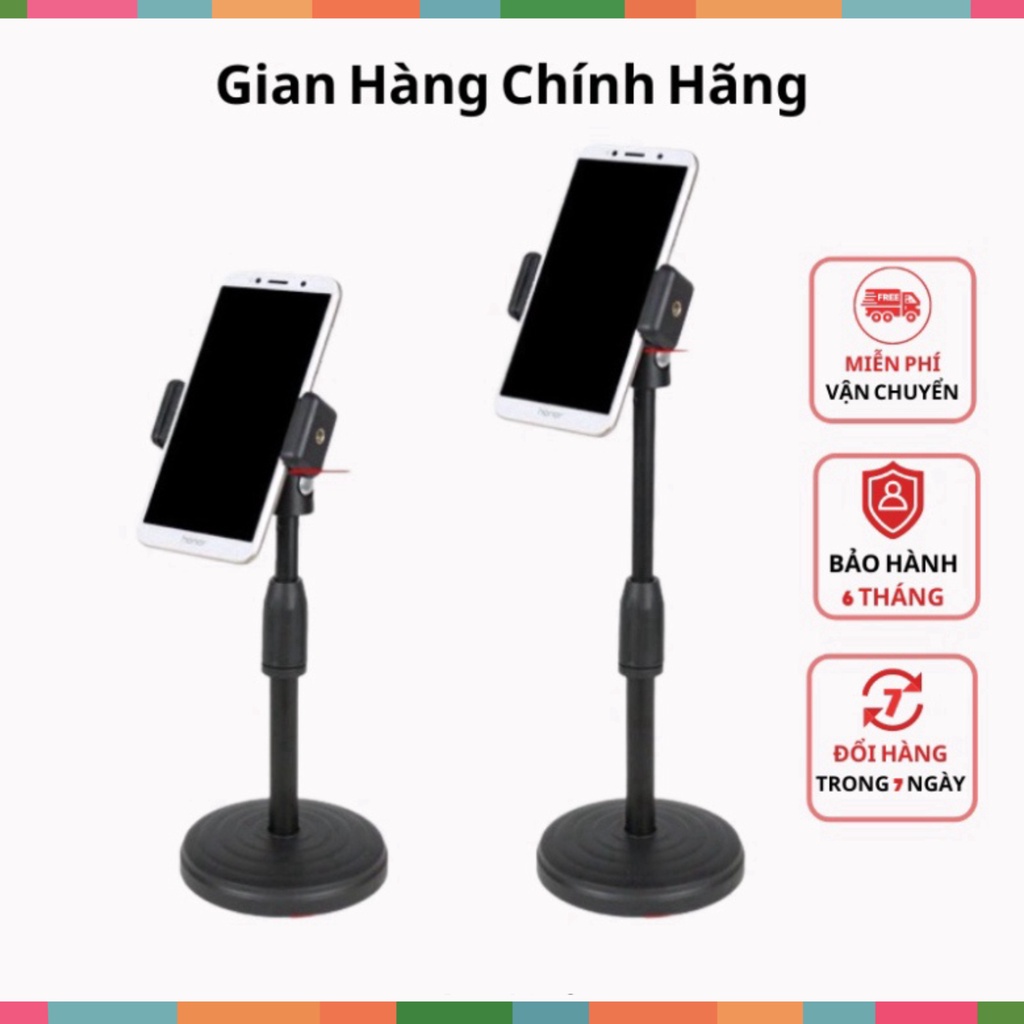 Giá đỡ điện thoại - Chân kẹp điện thoại để bàn livestream, để học, xem videos xoay 360 độ có điều chính được góc nghiêng