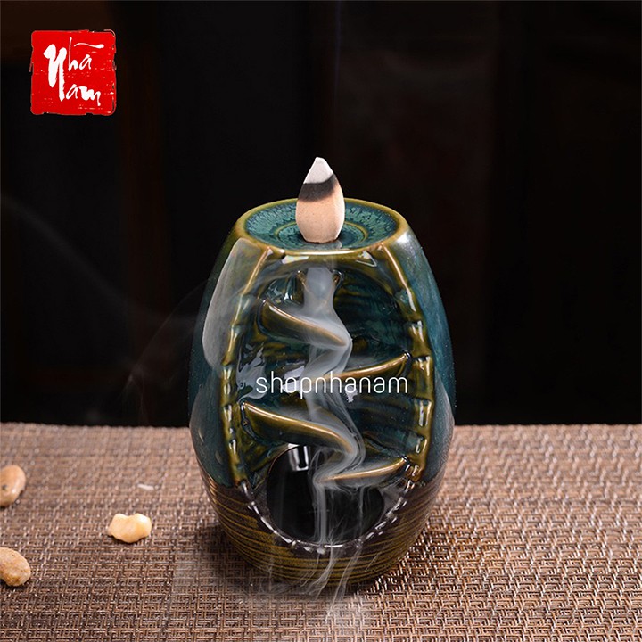 Thác khói trầm hương men ngọc thác suối chảy ngược tặng 3 nụ trầm