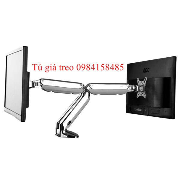 Giá treo 2 màn hình máy tính nhập khẩu F180 cho 17-27 tích hợp cổng USB