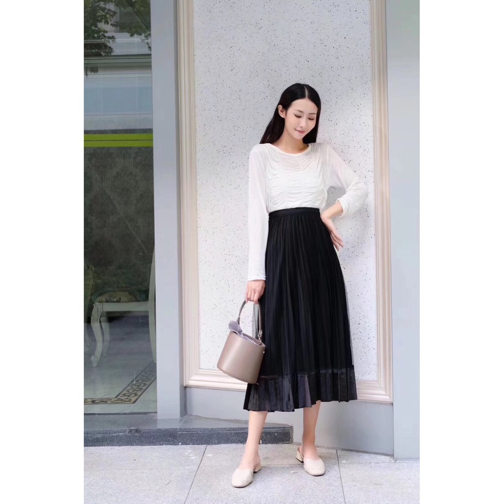 Chân Váy Xếp Ly Dáng Dài 2 Lớp Cực Điệu Cực Xinh | BigBuy360 - bigbuy360.vn