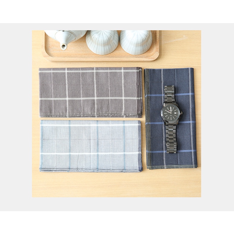 3 cái / bộ 43 * 43 cm business handkerchief soft sweat-absorbent cotton men's square handkerchiefs