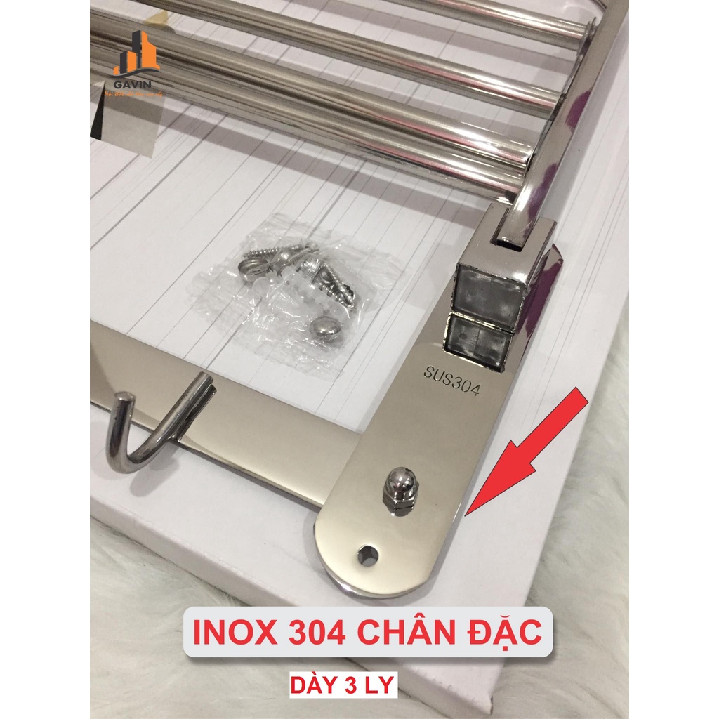 Vắt khăn, giá để khăn, vắt khăn giàn nhà tắm inox 304 chân đặc