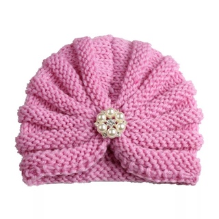 Mũ turban len thắt nút cho bé gái