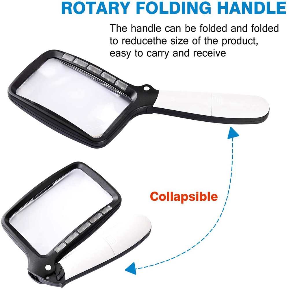 Kính Lúp Phóng Đại 2 Lần Có Đèn Led Hỗ Trợ Đọc Sách / Làm Đồ Trang Sức