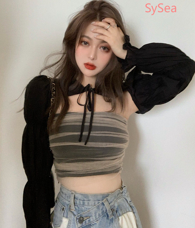 Set 2 Món Áo Sơ Mi Phối Khăn Choàng Thời Trang Cho Nữ