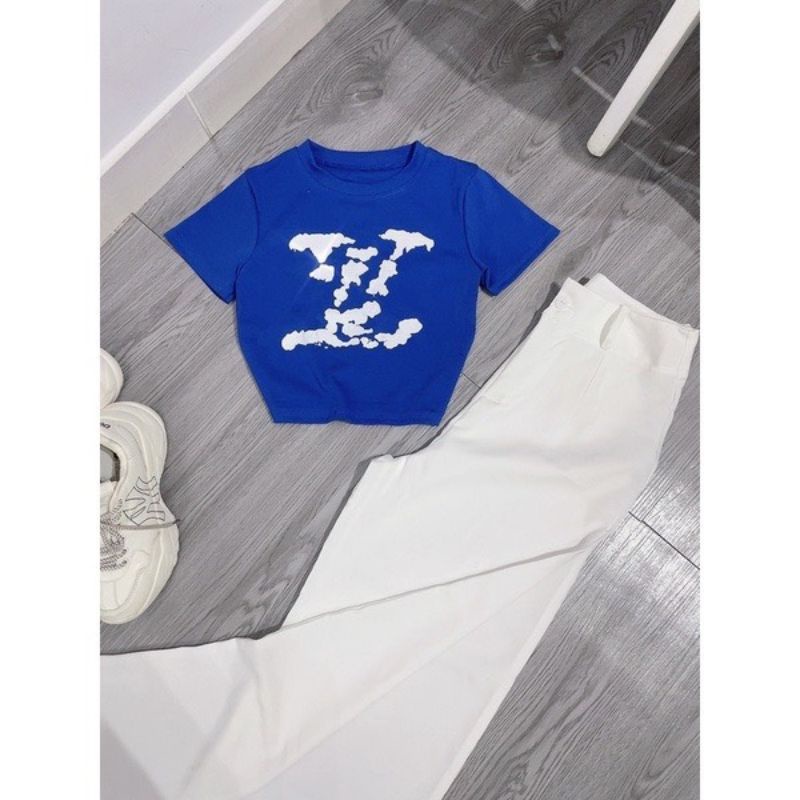 2FASHIONISTA - SET áo croptop L/ + quần suông chất vải loại 1