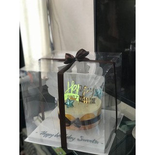 Bộ sản phẩm 30 hộp bánh sinh nhật nhựa trong suốt các size 22,26,28 cm ( ko kèm ruyban buộc)