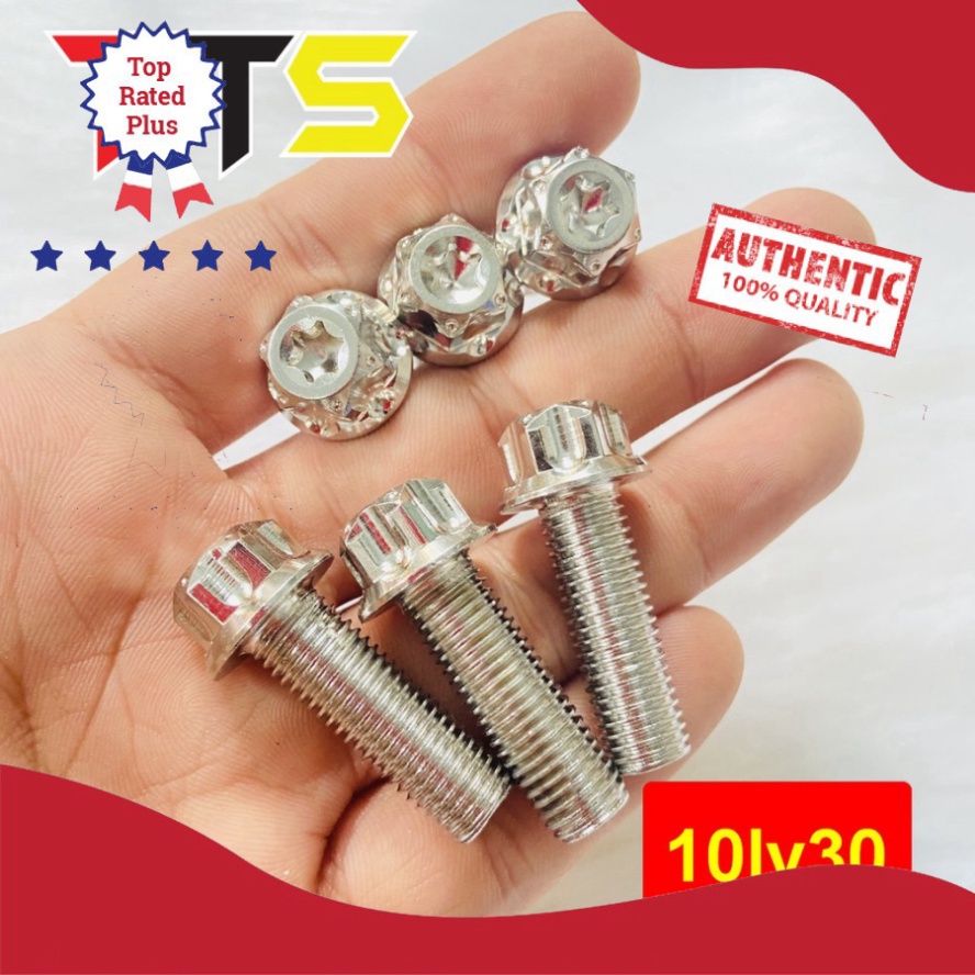 Ốc SALAYA 10LY trụ bông full size lắp chân gương, heo dầu, chân phuộc, treo pô xe số