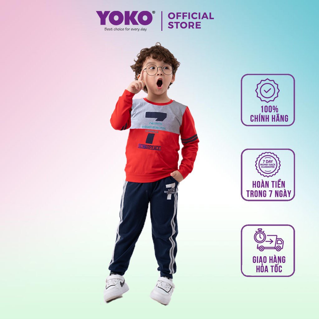 Bộ Quần Áo Thun Dài Tay Bé Trai (6-9 Tuổi) YOKO KID'S FASHION 20409T