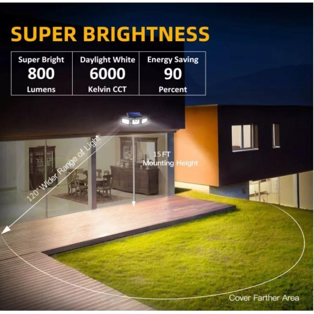 Đèn năng lượng mặt trời 3 mảnh 94 mắt led to công suất 150W siêu sáng mẫu mới 2022, gấp mở gọn gàng,cảm biến thông minh