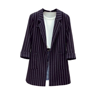 Áo Khoác Vest Kẻ Sọc Dọc Thanh Lịch Cho Nữ