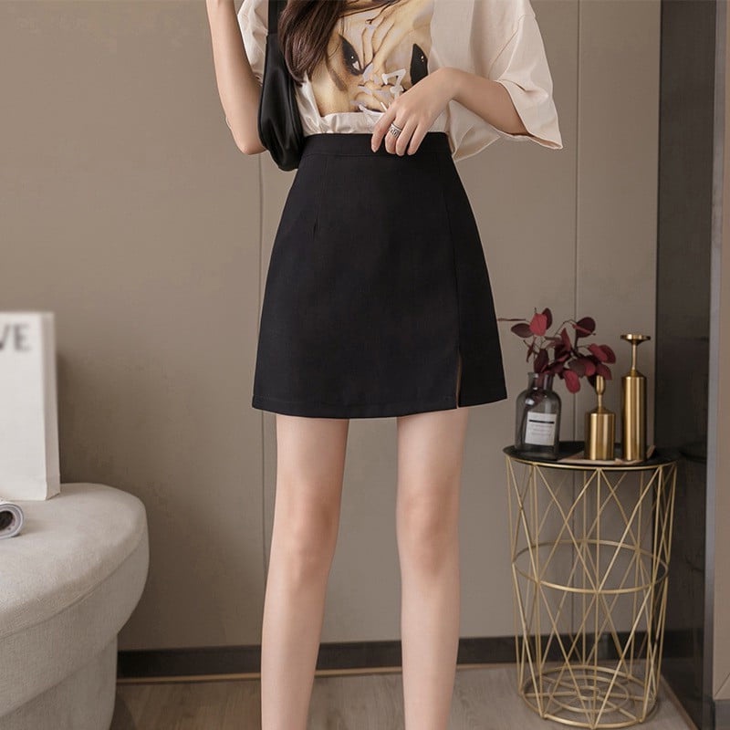 Chân váy chữ A Bigsize, Chân váy xẻ tà phối áo thun, áo kiểu cho nàng 55-95kg, đi chơi, dạo phố, công sở