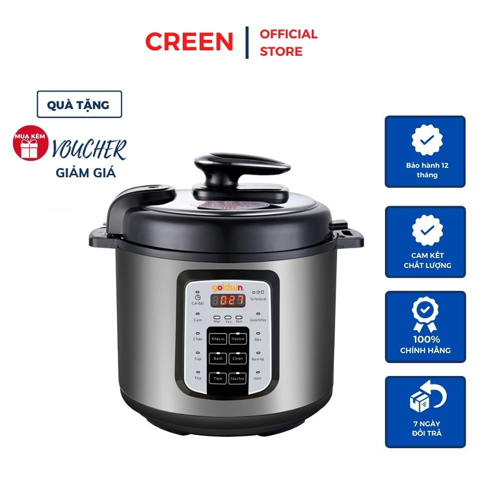 Nồi áp suất, nồi hầm điện tử đa năng GOLDSUN CD4701 Dung tích 1.8L - Bảo hành 12 tháng [Chính hãng]