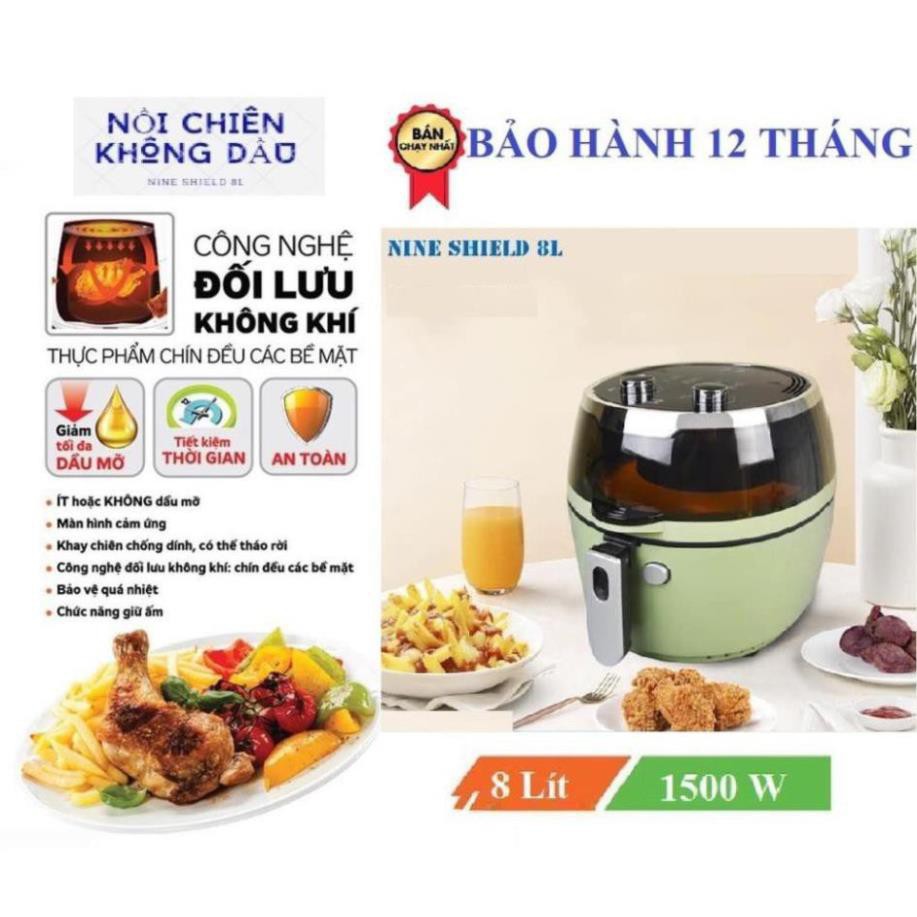 [SALE50%] NỒI CHIÊN KHÔNG DẦU NINE SHIELD DUNG TÍCH 8L [BẢO HÀNH 12 THÁNG]