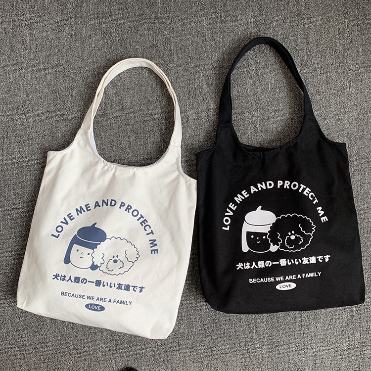 Túi vải canvas mềm phong cách Harajuku thời trang Hàn Quốc cho nữ