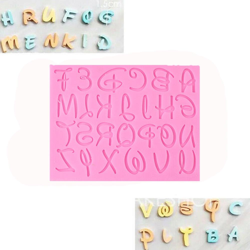 ZAIJIE24 Khuôn Silicon Làm Bánh Tạo Hình Chữ Cái Và Số 3D Độc Đáo Tiện Dụng