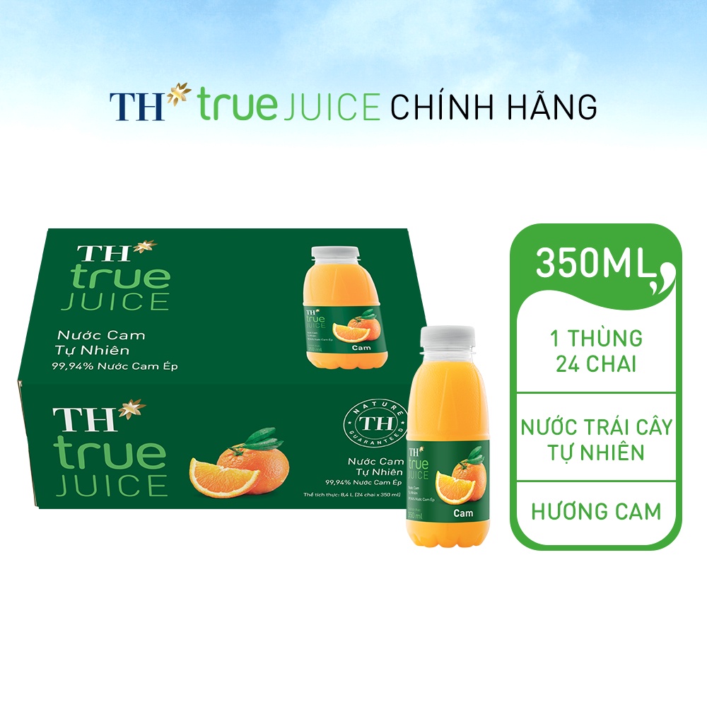 Mã FMCGMALL -8% đơn 250K Thùng 24 chai nước cam tự nhiên TH True Juice