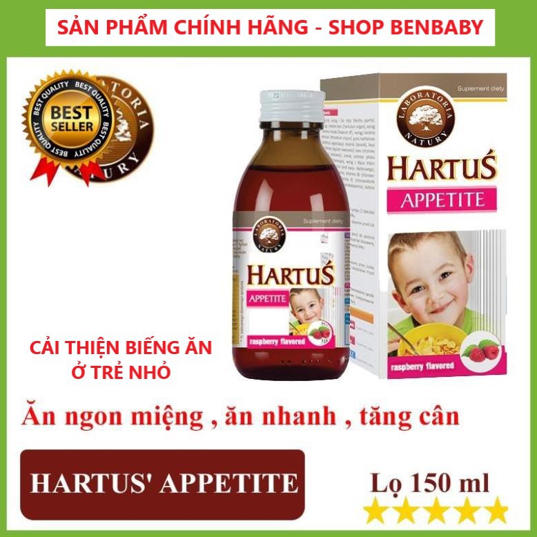 Siro ăn ngon Hartus' Appetite nhập khẩu Châu Âu - Trẻ hết biếng ăn, tăng cân nhanh (Lọ 150ml) (CHÍNH HÃNG)