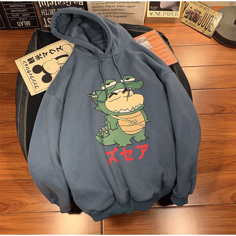 ÁO HOODIE NÓN CHUI TRÙM ĐẦU NAM NỮ CHẤT VẢI NỈ HÀNG FREESIZE 1 CỠ FORM DÁNG RỘNG DƯỚI 65KG MẶC VỪA (CẬU BÉ SHIN) K21 | BigBuy360 - bigbuy360.vn