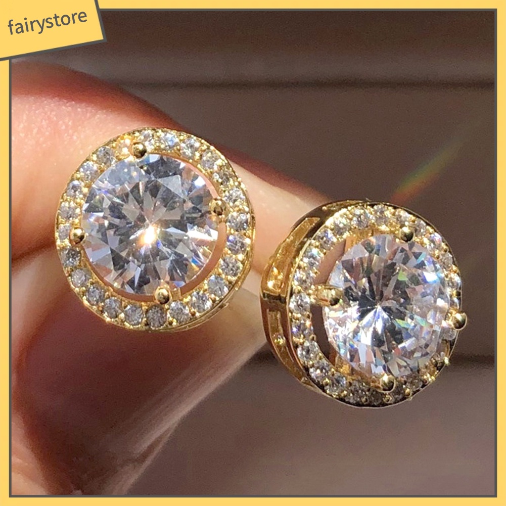 Bông Tai Hợp Kim Đính Đá Kiểu Dáng Sang Trọng