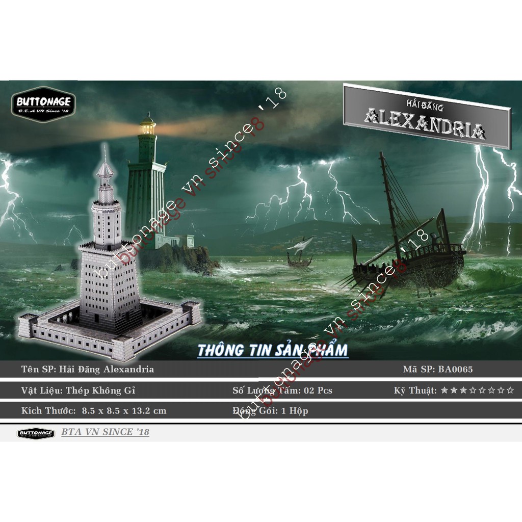 Mô Hình Lắp Ghép kim Loại 3D Hải Đăng Alexandria