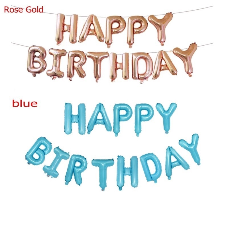 Set 13 Bong Bóng Tráng Nhôm Hình Chữ Happy Birthday Xinh Xắn Trang Trí Tiệc Sinh Nhật Cho Bé