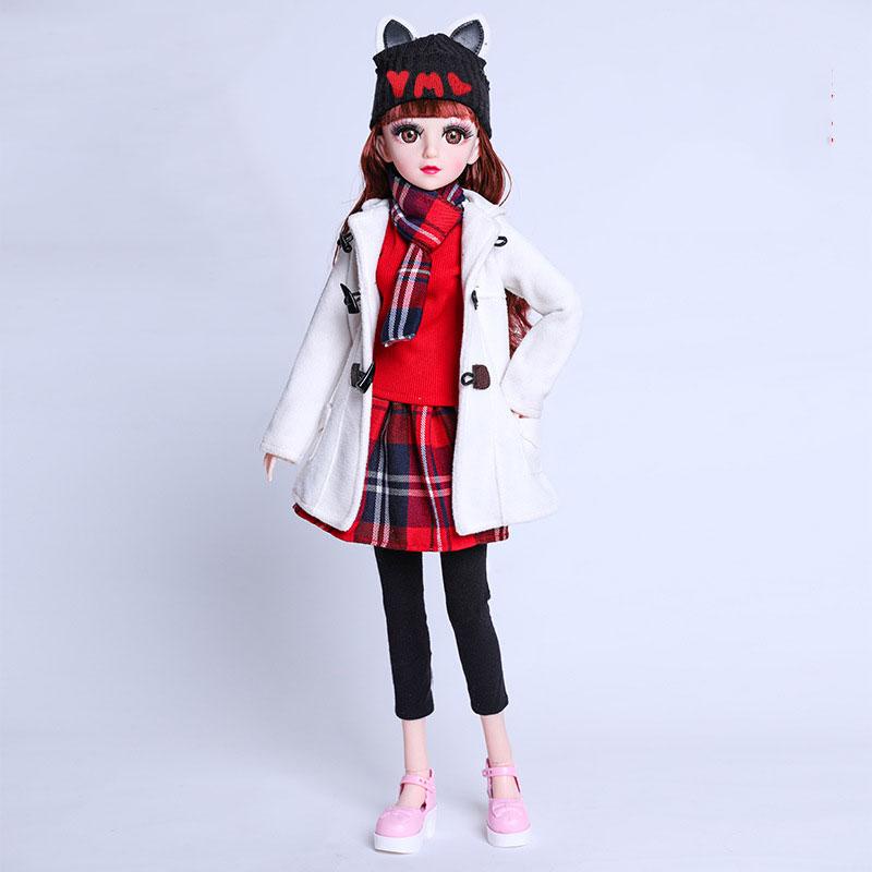 Búp Bê BJD Mắt Ngọc 3D 1/3 18 Khớp Lình Hoạt Kèm Set Đồ Điệu Đà - Cao 60cm