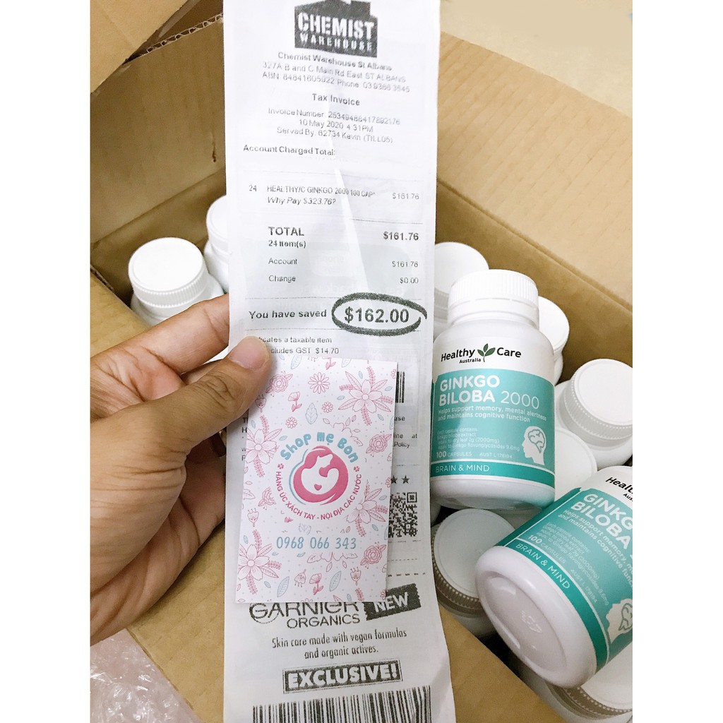 [CHUẨN AIR] Bổ não Healthy Care Ginkgo Biloba 2000, Bổ não Úc - 100 viên (Date mới nhất) | BigBuy360 - bigbuy360.vn