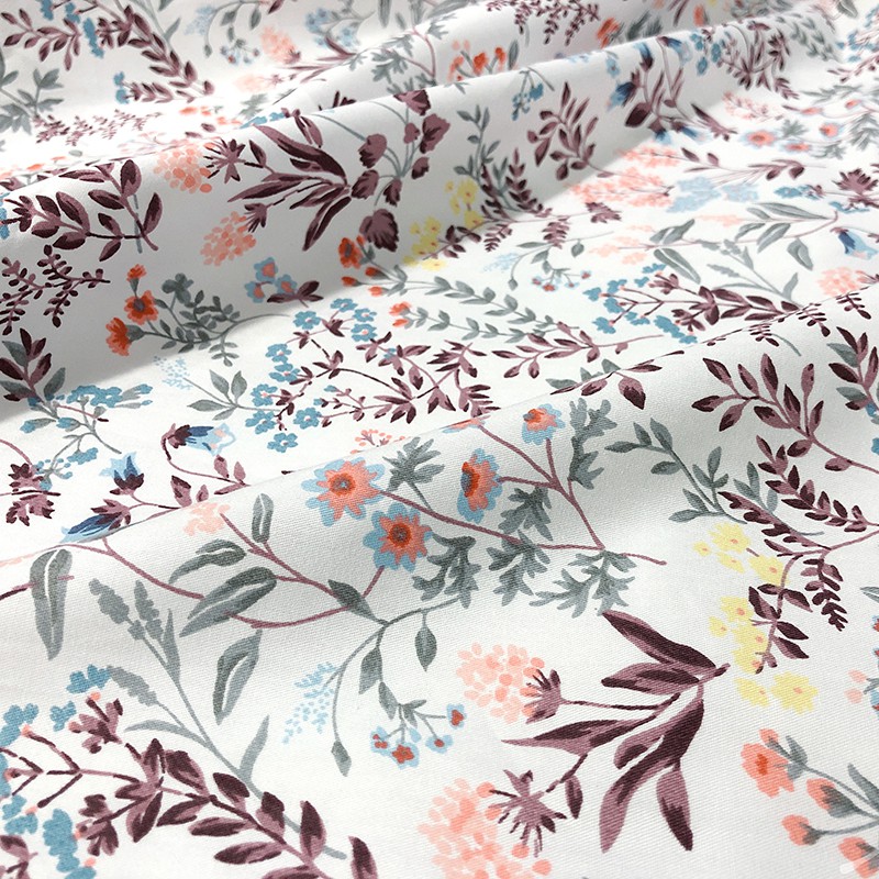 Tấm vải 100% cotton in họa tiết kẻ sọc/chấm bi/hoa làm đồ thủ công diy