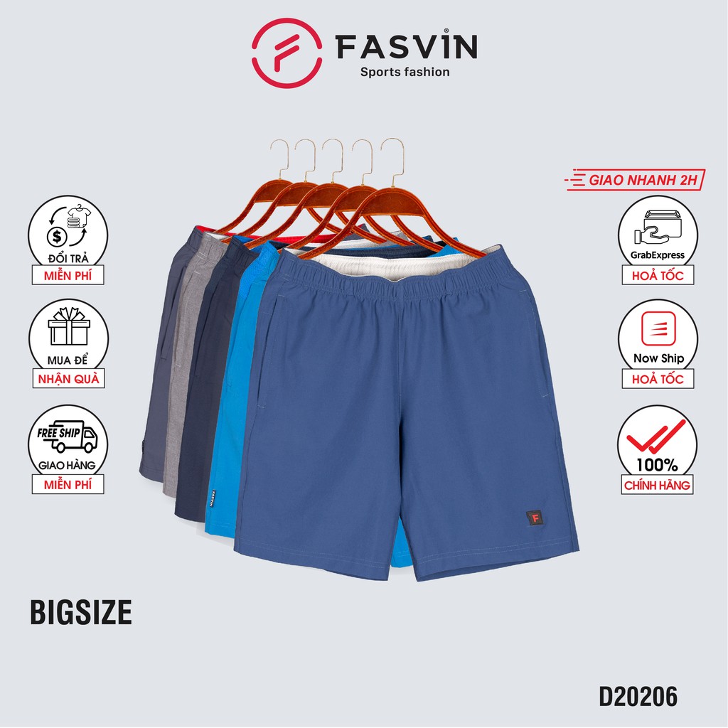 Quần đùi nam Big Size Fasvin D20206.HN cỡ đại vải gió mềm mại co giãn thoải mái