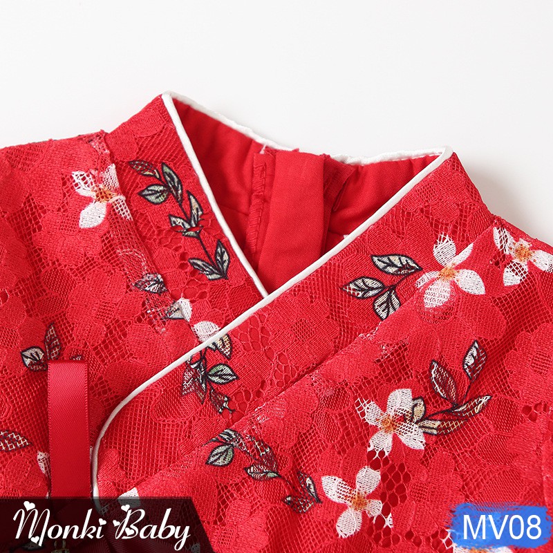 SALE TẾT - Đầm Hanbok cách điệu đỏ IDEA xinh xắn cho bé gái, size nhỏ từ 7kg, chất đẹp dày dặn, màu tươi sáng | MV08