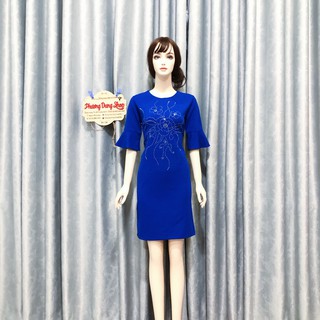 Đầm body trung niên thun cát đính đá thanh lịch