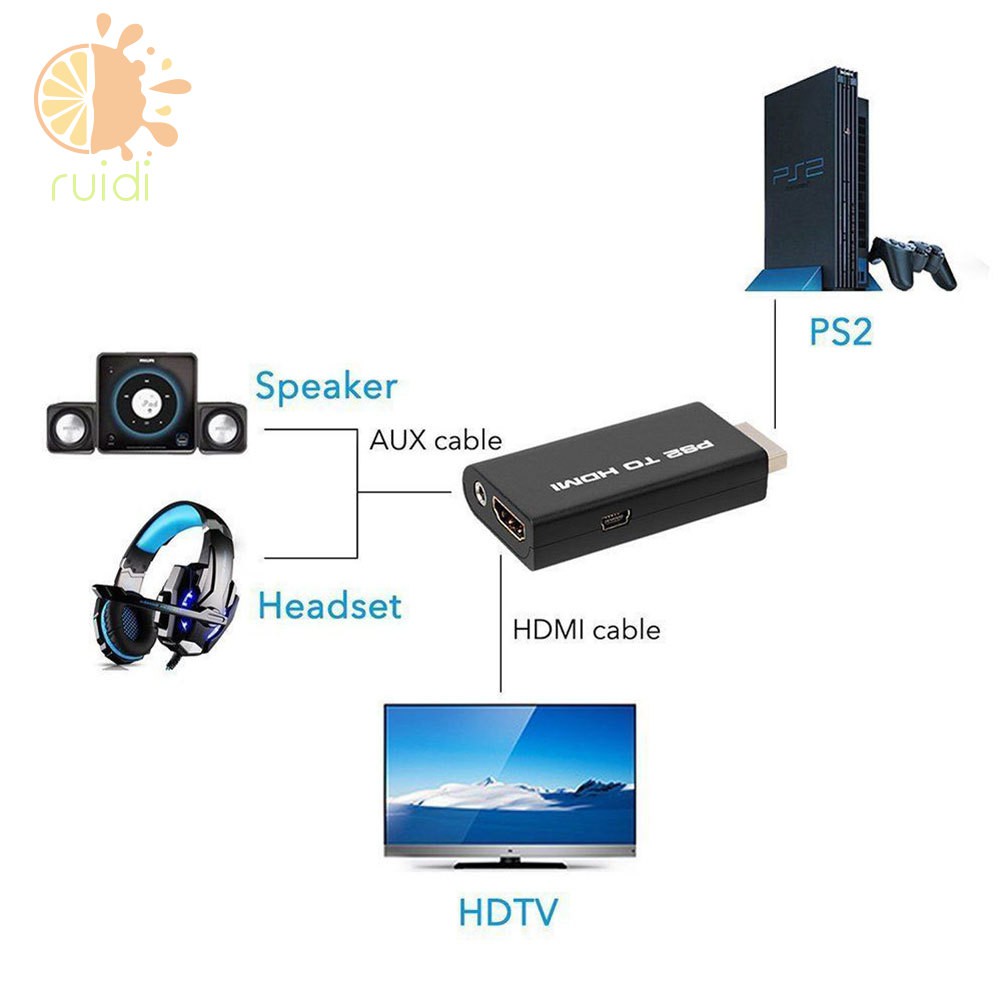 Cáp Chuyển Đổi Ps2 Sang Hdmi Audio Video Với Đầu Ra Âm Thanh 3.5mm Cho Hdtv | BigBuy360 - bigbuy360.vn