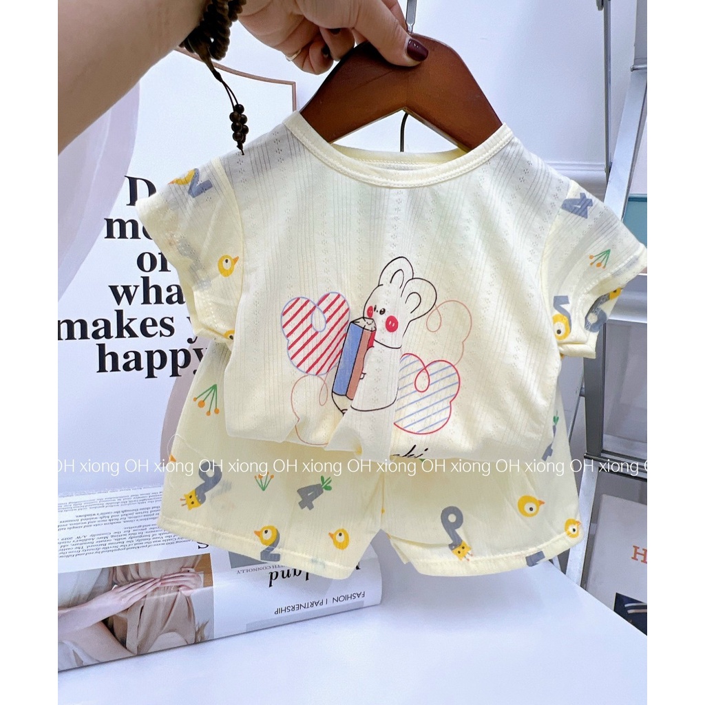 (Xả)(MS17)ĐỒ BỘ CỘC TAY CHO BÉ CHẤT THÔNG HƠI XUẤT NHẬT IN HÌNH SIÊU DỄ THƯƠNG