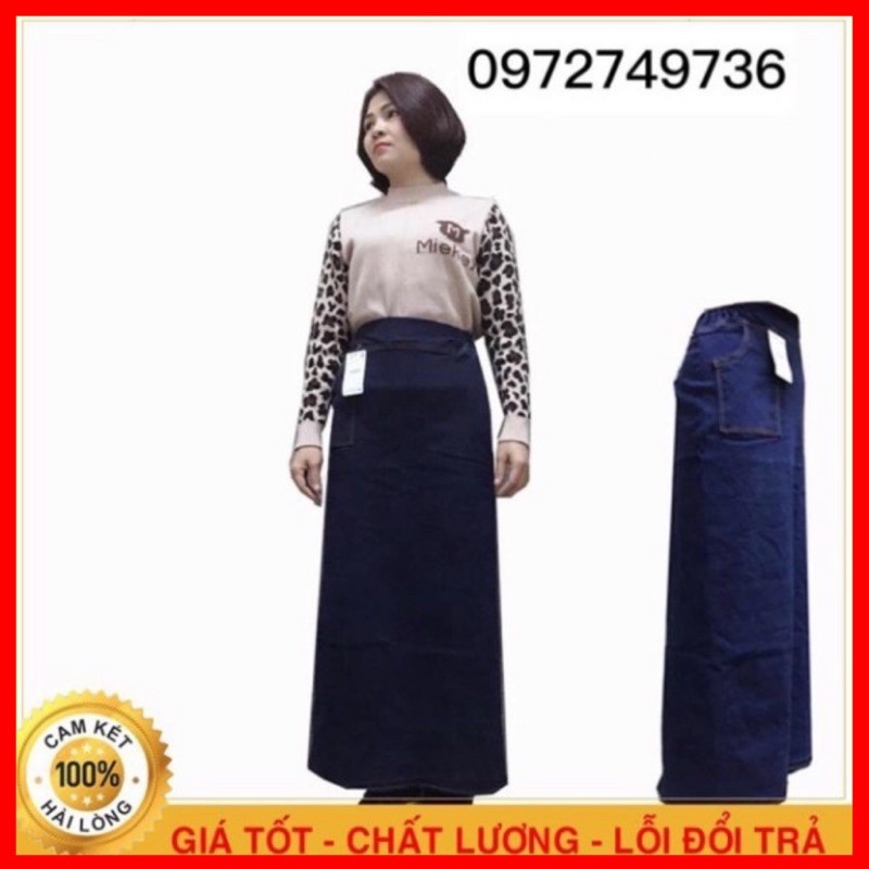 Váy chống nắng bò nữ chất jean mềm mại, co giãn, chống rát chân, chống tia UV hiệu quả - Hồng Hà Store