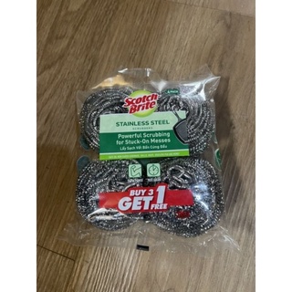 Cước cọ rửa inox Scotch Brite 3M, chà sạch rỉ sét, cháy khét nồi chảo.