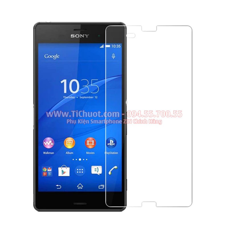 [Ảnh Thật] Kính CL SONY Z3 Cường Lực mài cạnh 2.5D 9H-0.26mm