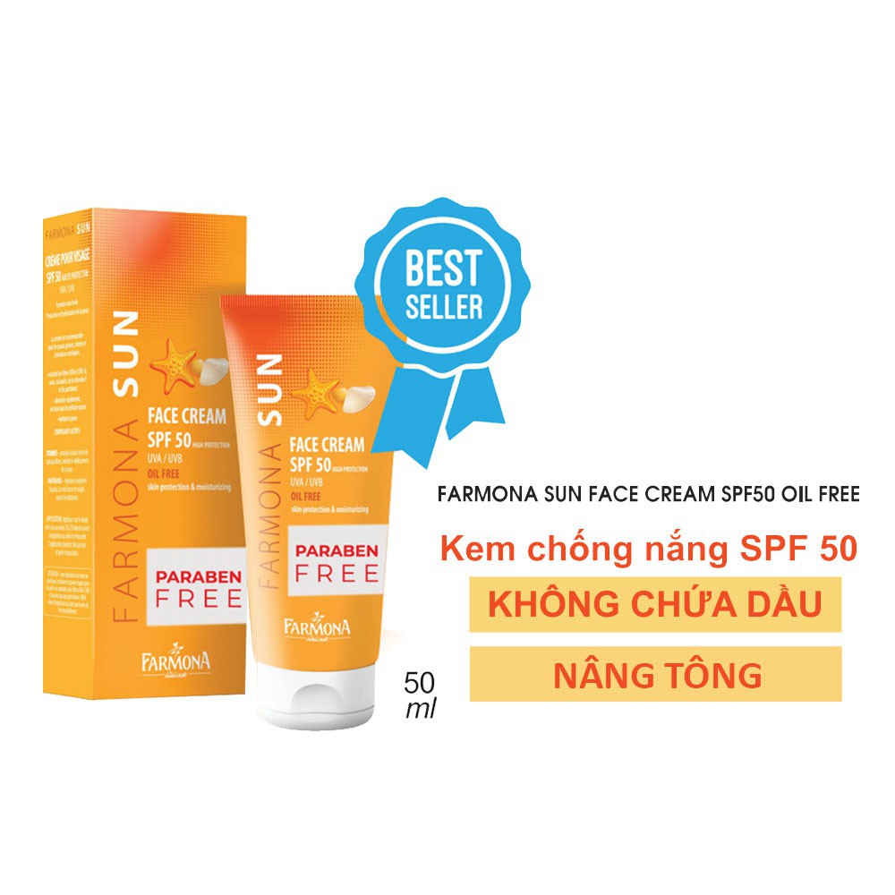 Kem chống nắng [hàng hãng] kem nâng tông Farmona Sun - SPF 50 - 50ML kem chống nắng, nâng tone, kiềm dầu