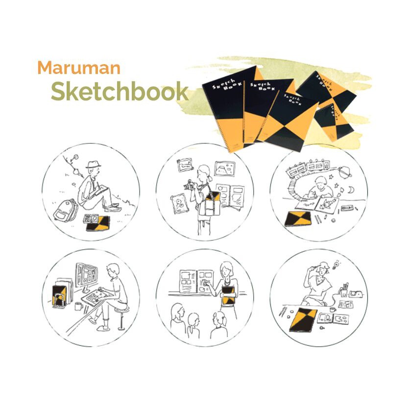 Sketchbook Maruman - sổ vẽ phác thảo đa chất liệu