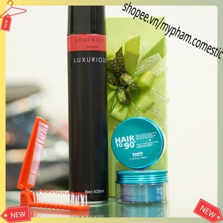 Combo sáp vuốt tóc phái nữ Hairto90 Kanfa + tặng lược