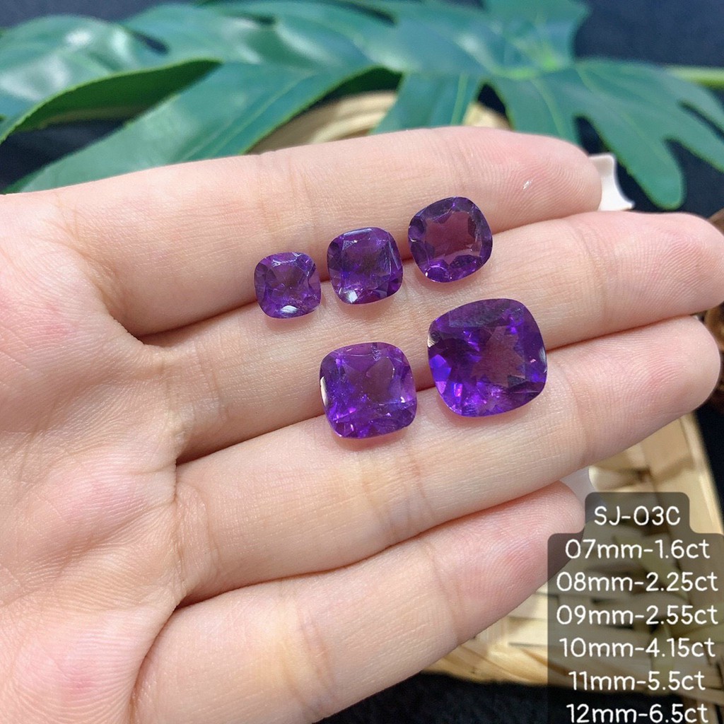 Mặt Đá Amethyst Facet Tím Vừa Cập Bến Đủ Hình Dáng Đủ Size