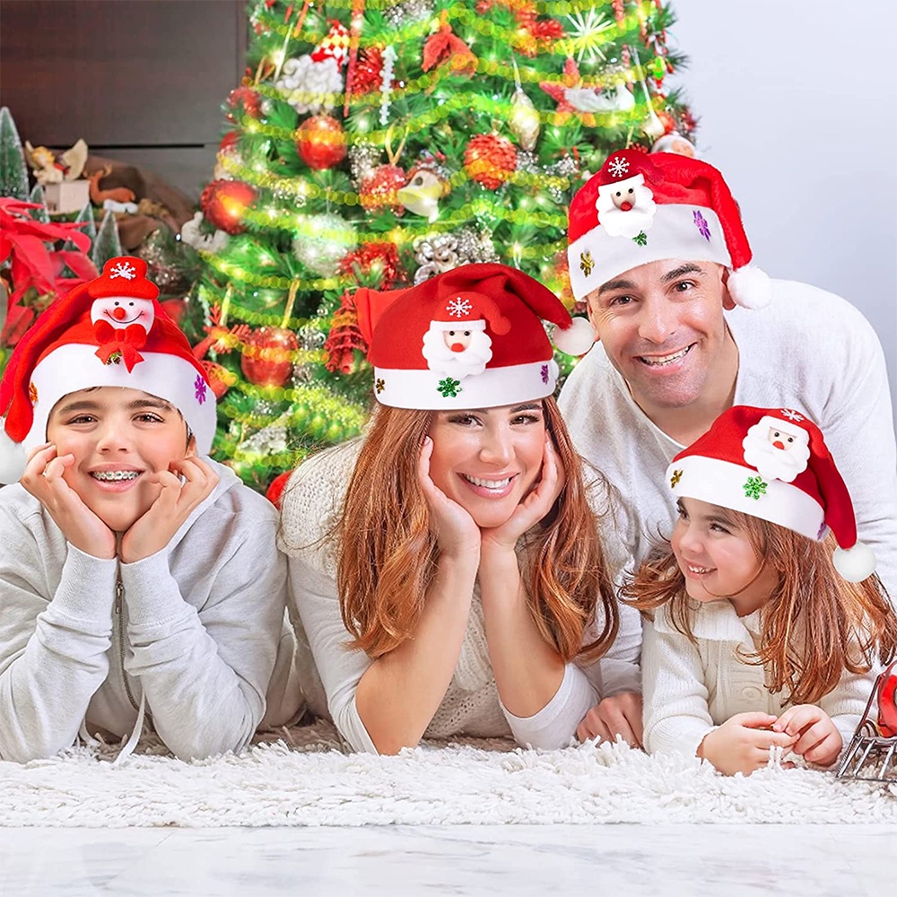 Mũ giáng sinh tích hợp đèn LED nhấp nháy độc đáo xinh xắn