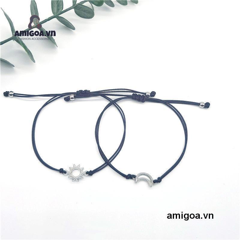 ✨✨Set 2 Vòng Tay Hình Mặt Trăng/Mặt Trời Có Thể Điều Chỉnh Thời Trang Cho Cặp Đôi