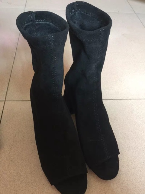 ORDER - Boot da lộn hở mũi gót cao ( Có ảnh thật ) | BigBuy360 - bigbuy360.vn