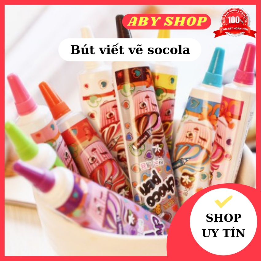 Bút viết vẽ socola ngẫu nhiên màu ⚡ CAO CẤP ⚡ socola lỏng trang trí kẹo, bánh kem Hàn Quốc