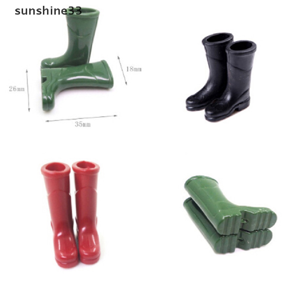 Giày Bốt Cao SU Đi Mưa Tỉ Lệ 1 / 12 Trang Trí Nhà Búp Bê