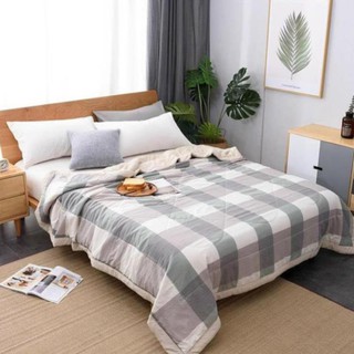 Chăn Đũi kẻ _ Chăn hè nhập khẩu mềm mịn mát kích thước 2m x 2m2