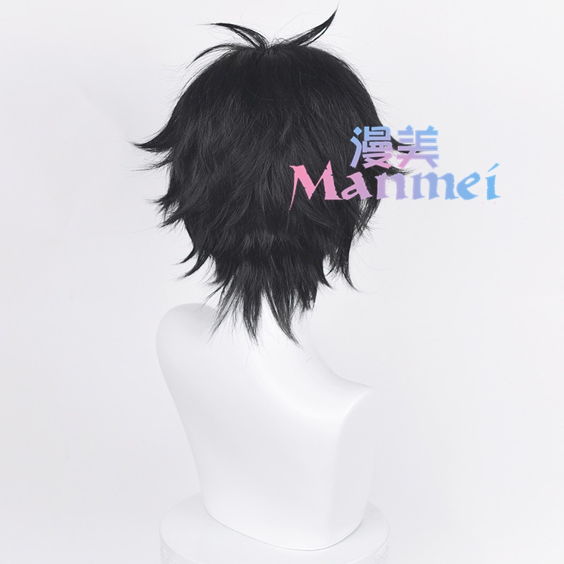 Manmei Anime Jujutsu Kaisen Yuta Okkotsu Cosplay Wig 30cm Black Short Hair Heat Resistant Synthetic Wigs
