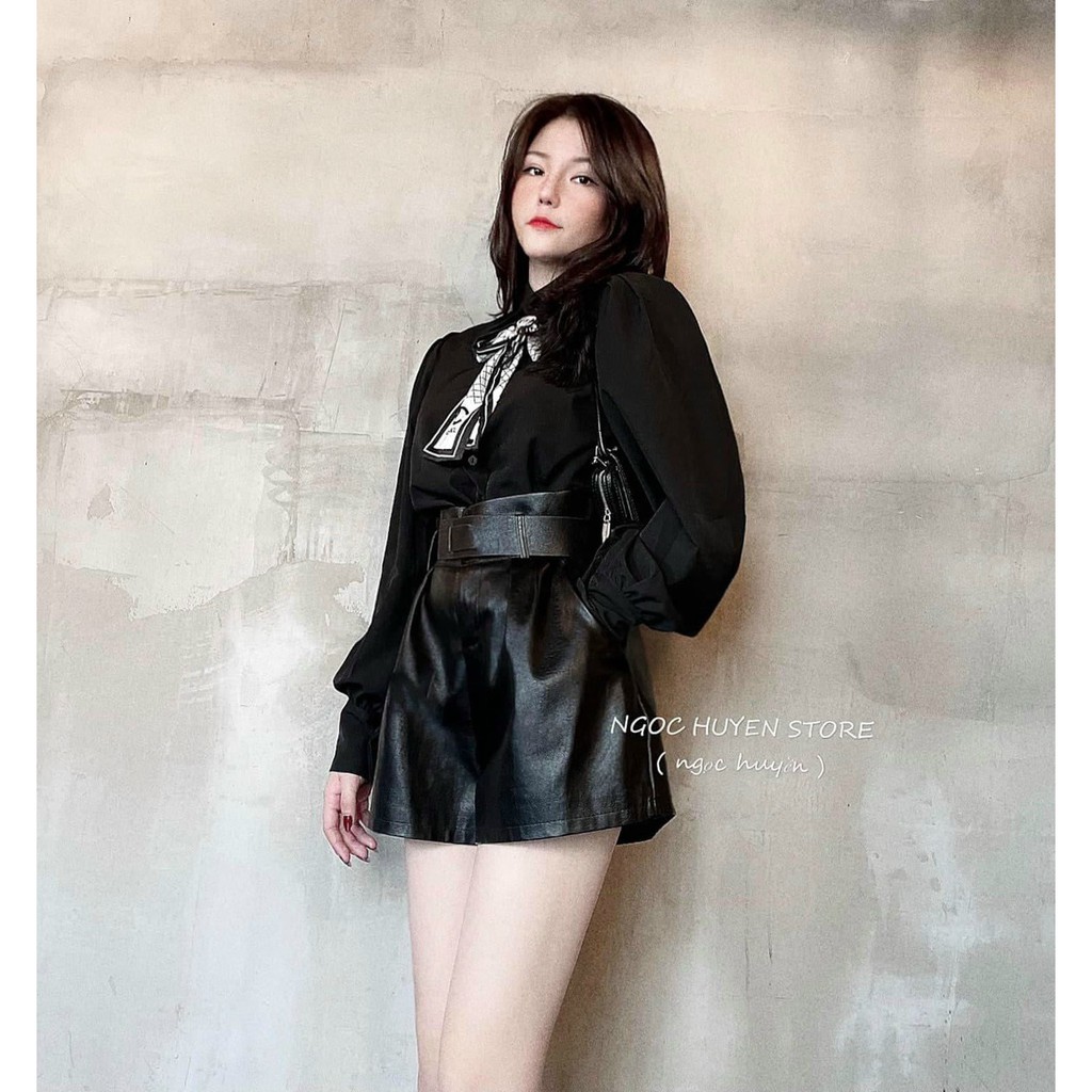 áo sơ mi tay dài đính nơ xinh xắn hot sang chảnh